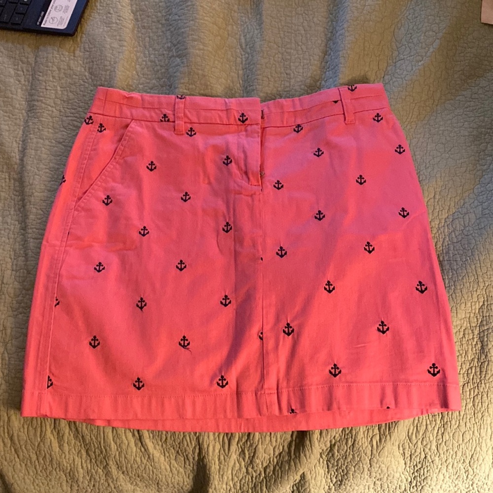 British khaki womens size 4 pink and navy anchor skirt